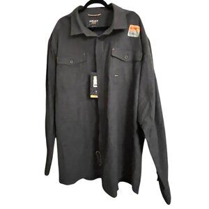 NEW ARIAT Rebar Gray Long Sleeve Work Shirt Mens TALL 2XL NWT